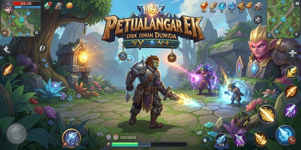 Tampilan gameplay RPG yang mendebarkan dari 116X dengan grafis yang memukau.