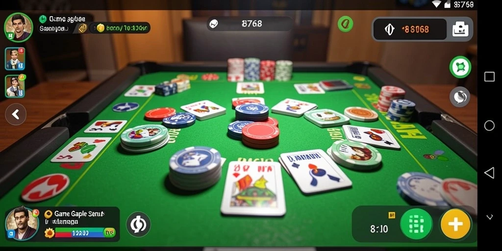 Gambaran screenshot gameplay seru dari game Gaple 8768.