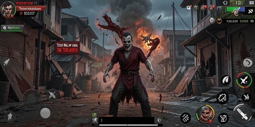 Tangkapan layar gameplay menampilkan suasana Horror yang intens di 93337.