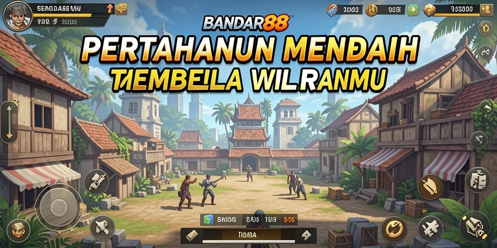 Tampilan gameplay mendebarkan di BANDAR88 yang menunjukkan pertahanan menara.