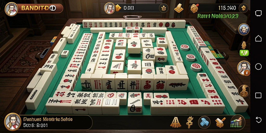 Screenshot gameplay BANDIT4D dengan tampilan Mahjong yang menawan.