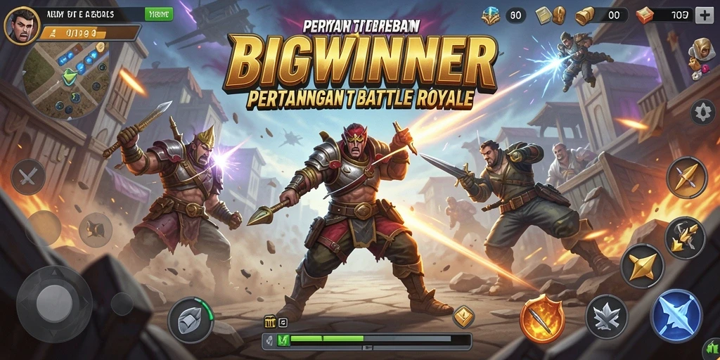 Tampilan gameplay BIGWINNER yang mendebarkan saat pertempuran berlangsung.