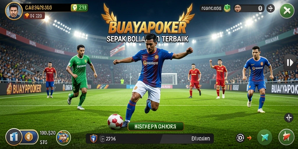 Gameplay seru di BUAYAPOKER yang penuh aksi sepak bola.