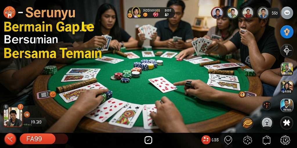 Gameplay seru Gaple di FA99 dengan teman-teman.