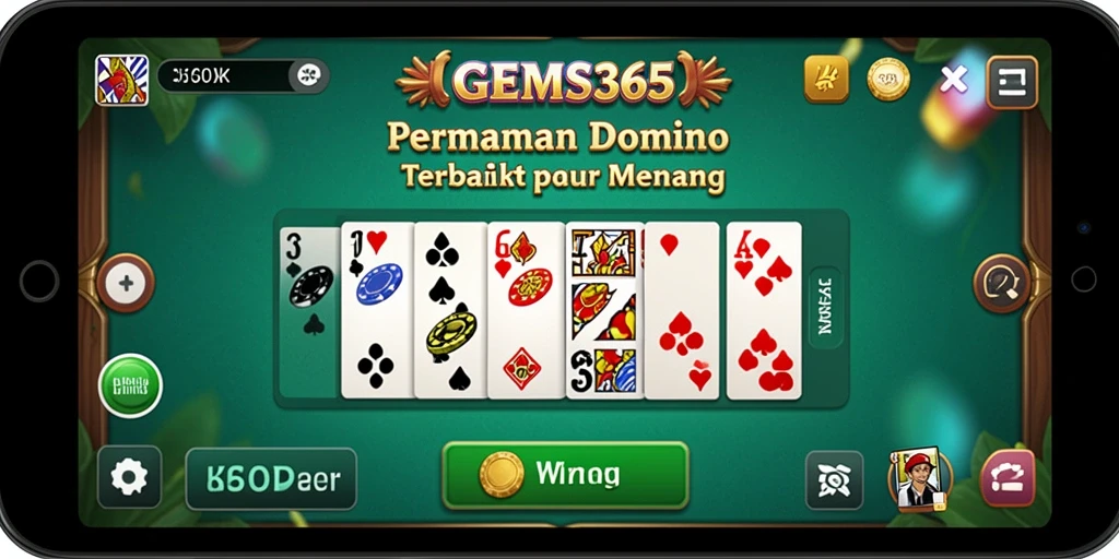 Tampilan menarik dari gameplay <strong>GEMS365</strong> saat bermain Domino.
