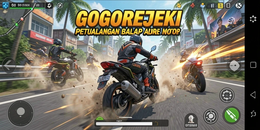 Tangkapan layar gameplay GOGOREJEKI yang menegangkan dan penuh aksi.