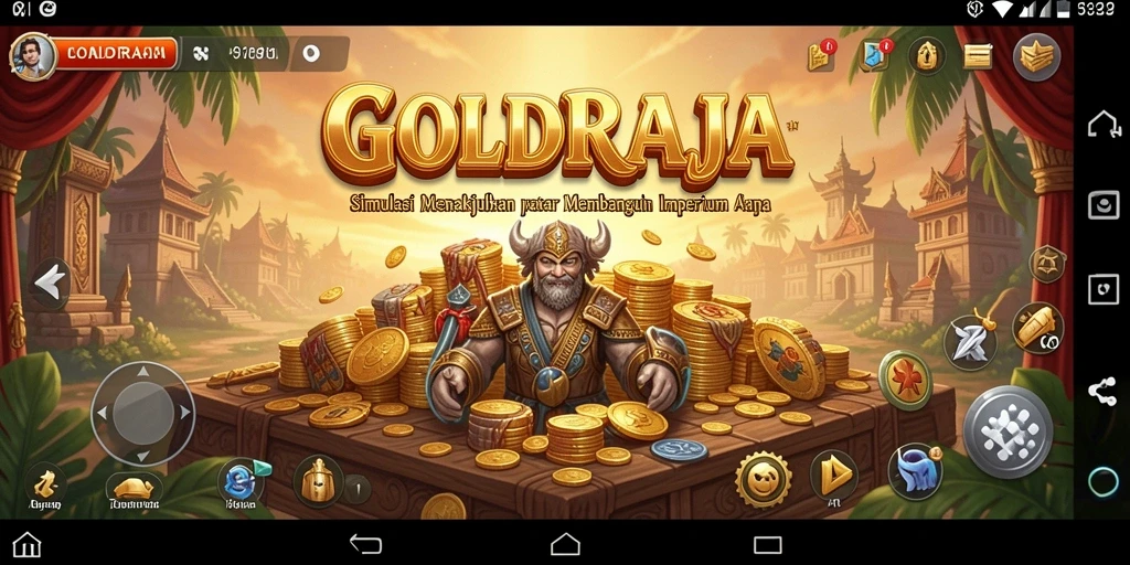 Tampilan gameplay GOLDRAJA dengan grafik dan interaksi strategis.