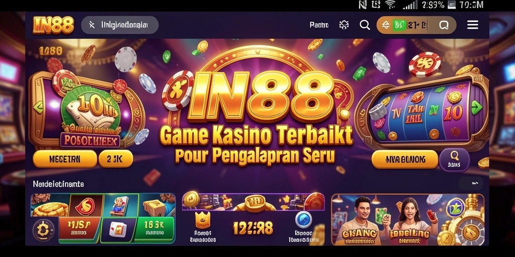Tangkapan layar IN88 menunjukkan pengalaman bermain kasino yang mendebarkan.