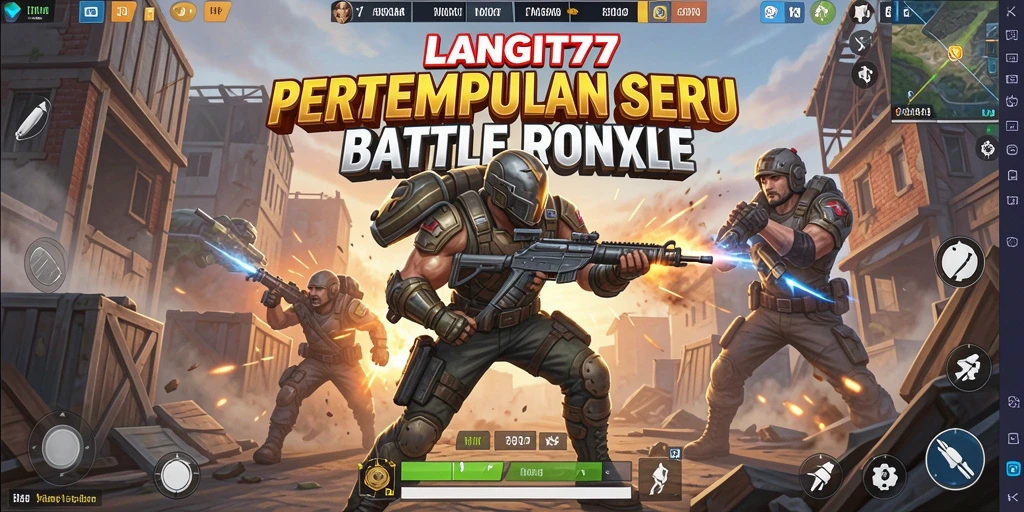 Tampilan gameplay LANGIT77 saat pertempuran Battle Royale yang seru.