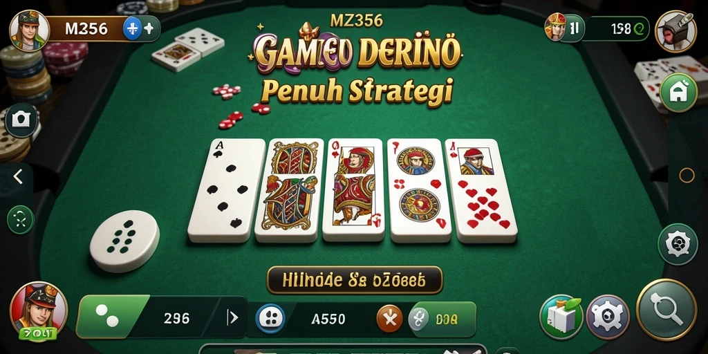 Tampilan gameplay MZ356 dengan kartu domino yang menarik.