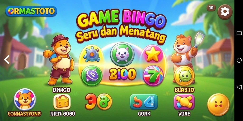Tampilan gameplay Bingo yang seru di ORMASTOTO.