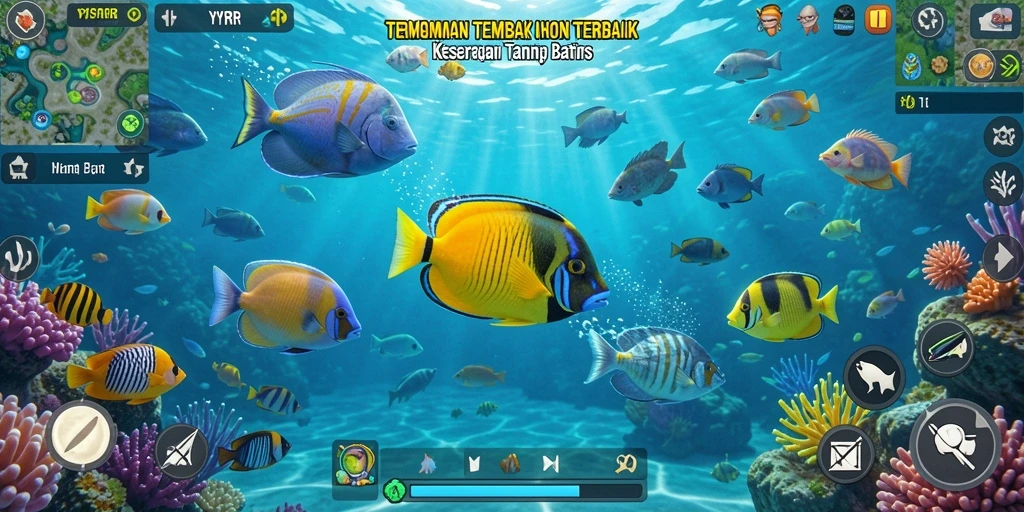 Tampilan gameplay Tembak Ikan yang seru dan penuh warna.