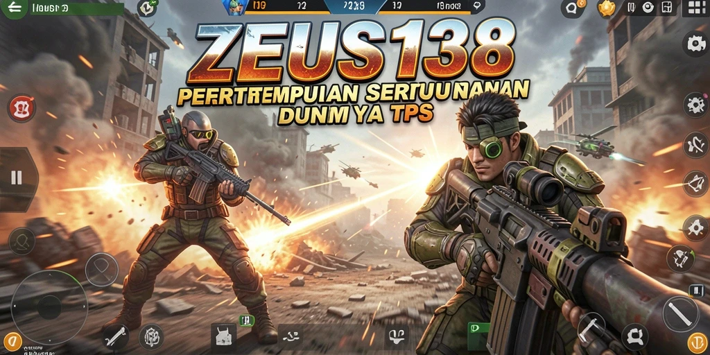 Tampilan gameplay seru dalam pertempuran TPS ZEUS138.