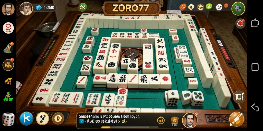 Tampilan gameplay menarik dari ZORO77 dengan ubin Mahjong yang berwarna-warni.